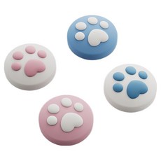 긱쉐어 닌텐도 스위치2 조이콘2 스틱커버 버튼커버 스틱캡 세트, 라운드냥이발 핑크 블루, 1세트, G-NS-TG-TH-FLB