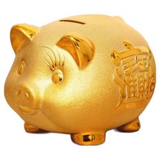 TODAY LIVING 黃金豬撲滿, 1個, 金色