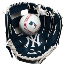 Franklin 青少年 MLB 紐約洋基隊 右投用手套 + 球組76099F10, 1個, 海軍藍