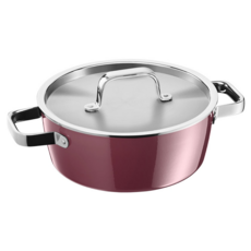 WMF Fusiontec Aromatic 低身湯鍋 3.1L, 玫瑰金, 1個, 22cm