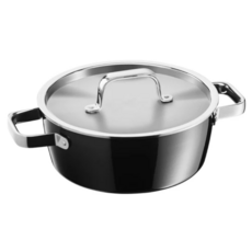 WMF Fusiontec Aromatic 低身湯鍋 3.1L, 黑色, 1個, 22cm