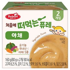 베베스트 처음에 떠먹는 퓨레, 1개, 160g, 야채
