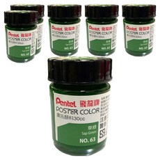 Pentel 飛龍文具 廣告顏料 POS-T63 草綠色 6個, 30ml, 1色