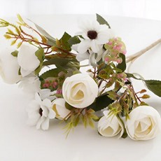 트레오바 조화 모던한 예쁜 조화앤리스 30cm, 흰색, 1개