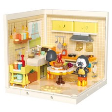 JAKi 佳奇 相容積木 迷你城鎮 大猩猩廚房 FK009, 1個, 混合顏色