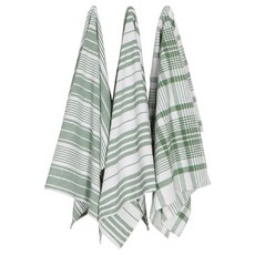 NOW Jumbo 純棉擦拭布 91 x 61cm, 茶綠格紋, 3個