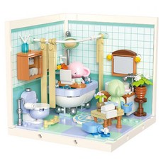 JAKi 佳奇 相容積木 迷你城鎮 大象浴室 FK004, 1個, 混合色