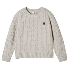 SPAO Kids 兒童款羊毛混紡Cudi麻花圓領毛衣