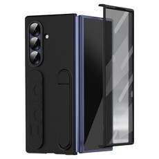 SAMSUNG 三星 9H鋼化膜 + 磨砂背蓋 腕帶立架手機殼套