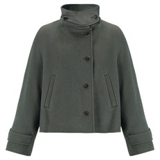 VISIT IN NEW YORK 女款高領手工短版夾克 VAAHC75, 卡其色 65