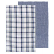 NOW 擦拭布 71 x 46cm, 2個, 藏青格紋