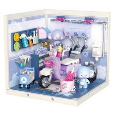 JAKi 佳奇 兼容積木 迷你城鎮 大象洗車場 FK006, 1個, 混合顏色