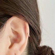 14K 金黃金女式簡約基本款一觸式戒指耳環