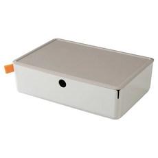 得力Deli XDOMO 收納盒 XDM30 抽屜 31.7 x 21.2 x 94cm, 1層, 淺灰