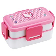 Skater PFLW4AG 抗菌雙層便當盒 600ml, Hello Kitty 粉紅色, 1個