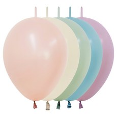 Sempertex 30cm 粉彩黃昏色連接氣球, 50個, 混合色