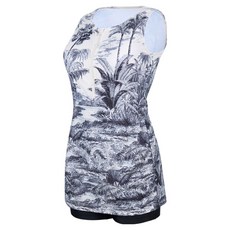 renoma 女款泳衣 椰子樹抓皺罩衫 2.5分褲半身泳衣 RN-LF2F553