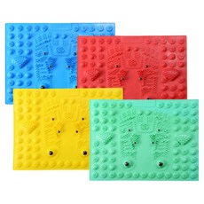 Herbzen 辦公桌下涼爽磁石腳底按摩指壓墊 4件組 39 x 29 cm, 1套, 單一綠色, 單一紅色, 單一藍色, 單一黃色