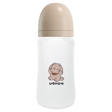 유비맘 안심 수유 실리콘 코팅 유리 젖병 240ml + 젖꼭지 세트, 초코, 1세트