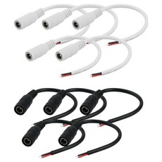 컴스 제작용 2선 DC 전원 케이블 White 5p + Black 5p 세트 외경 5.5mm 내경 2.1mm CP311, 1세트, 10cm