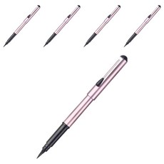 Pentel 飛龍文具 攜帶卡式毛筆 粉紅軸 XGFKPP-A, 黑色, 5個裝