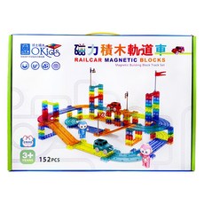 OKids 博士積木 磁力積木軌道車, 藍色, 1套