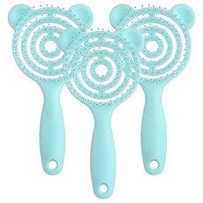 貓耳貓咪安撫按摩梳子/蚊香梳/護理梳順毛梳, 3個, 綠色