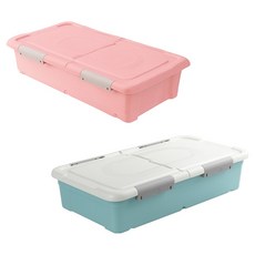 MINEING Rien生活收納箱 2種組, 1套, 柔和藍, 芭蕾粉
