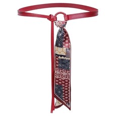 Mabsoshop 時尚皮革絲質緞帶腰帶 BRP1357