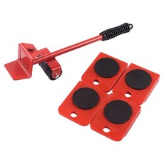 槓桿滑輪省力型重物搬家五件組 紅色, 1個