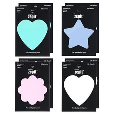 POPO FANCY 高級描圖紙 半透明 ZEPIT 自黏便條紙 4款 x 30張 x 2個組, 1套, 圖形組