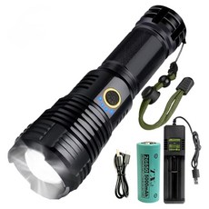 TX Tanox 特林 XHP70 LED超強亮伸縮變焦手電筒 T-2025V-P70, 黑色, 1個