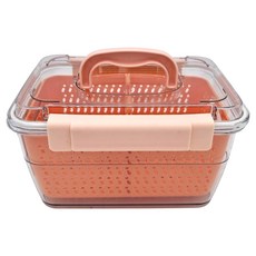 瀝水保鮮盒 附提把 OZ010 橘色, 1個