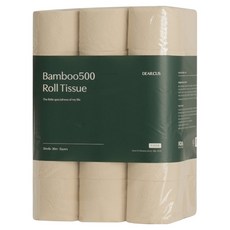 DEARCUS Bamboo500 天然紙漿3層捲筒衛生紙, 1個, 30捲, 30m