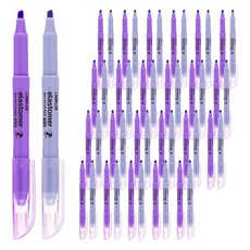 Lineplus 彈性體無淚彈力螢光筆 2款 x 24入組, 經典紫色, 柔和丁香紫, 1套