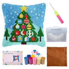 Knitt 聖誕節抱枕套地毯繡DIY組合, 1套, 聖誕樹