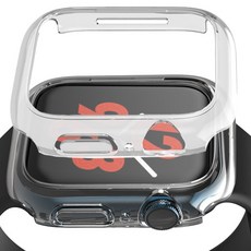 리아몬트 애플워치 PC 하드커버 베젤링 케이스, 투명, 1개