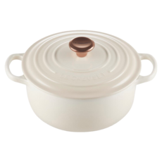 LE CREUSET 典藏圓鐵鍋 銅頭, 1個, 蛋白霜, 18cm