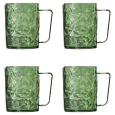 樂居家 冰川紋牙刷架漱口杯, 綠色, 4個