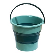 易收好提耐高溫折疊水桶泡腳桶 大號, 1個, 綠色