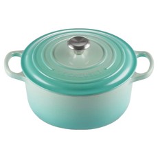 LE CREUSET 典藏圓鐵鍋 鋼頭, 1個, 22cm, 薄荷綠