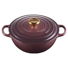 LE CREUSET 典藏媽咪鐵鍋 金頭, 1個, 24cm, 無花果
