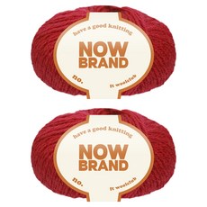 WoolClub 三星毛紗 Now Brand 高級羽毛喀什米爾羊毛編織線 50g, 703 紅色, 2個