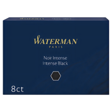 WATERMAN 威迪文 長尺寸鋼筆卡式墨水管, 黑色, 8個
