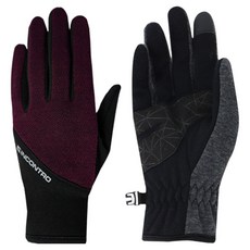 인콘트로 밀라노 멜란지 스판 기모 스포츠 방한장갑 좌우세트, 1세트, 와인