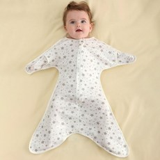 Starbean 新生兒用一體式防抓手套拉鍊包巾 67cm