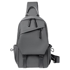Kyhome 時尚男士機能斜跨包 休閒胸包 手提包 單肩包 1個, 灰色