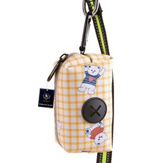 딩동펫 반려동물 체크베어 풉백 파우치, 옐로우, 1개, 1개입