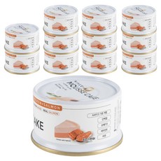 나인케어 전연령 고양이 무스케이크 간식캔, 혼합맛(닭고기/연어), 80g, 12개