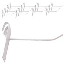 免鑽孔 鐵網 展示架 商品掛勾 掛鉤 15cm, 15個, 白色